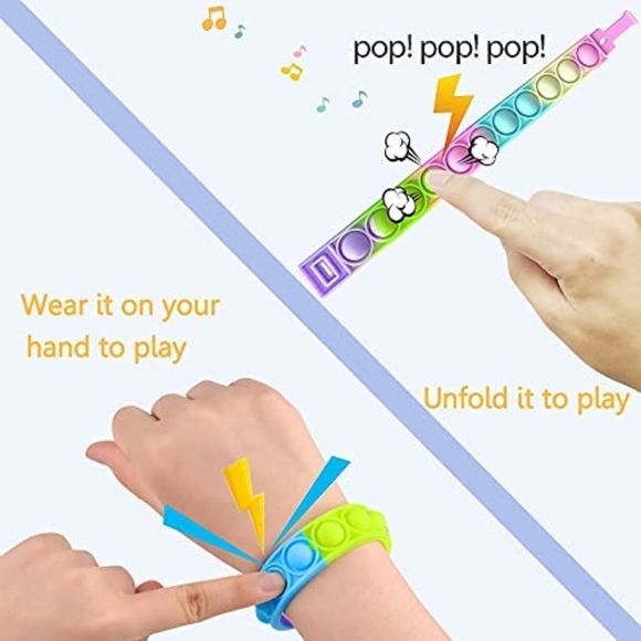 Fidget Pop it toy bracelet/no age limit & can be played by anyone - Color Varies - Picture 4 of 6
